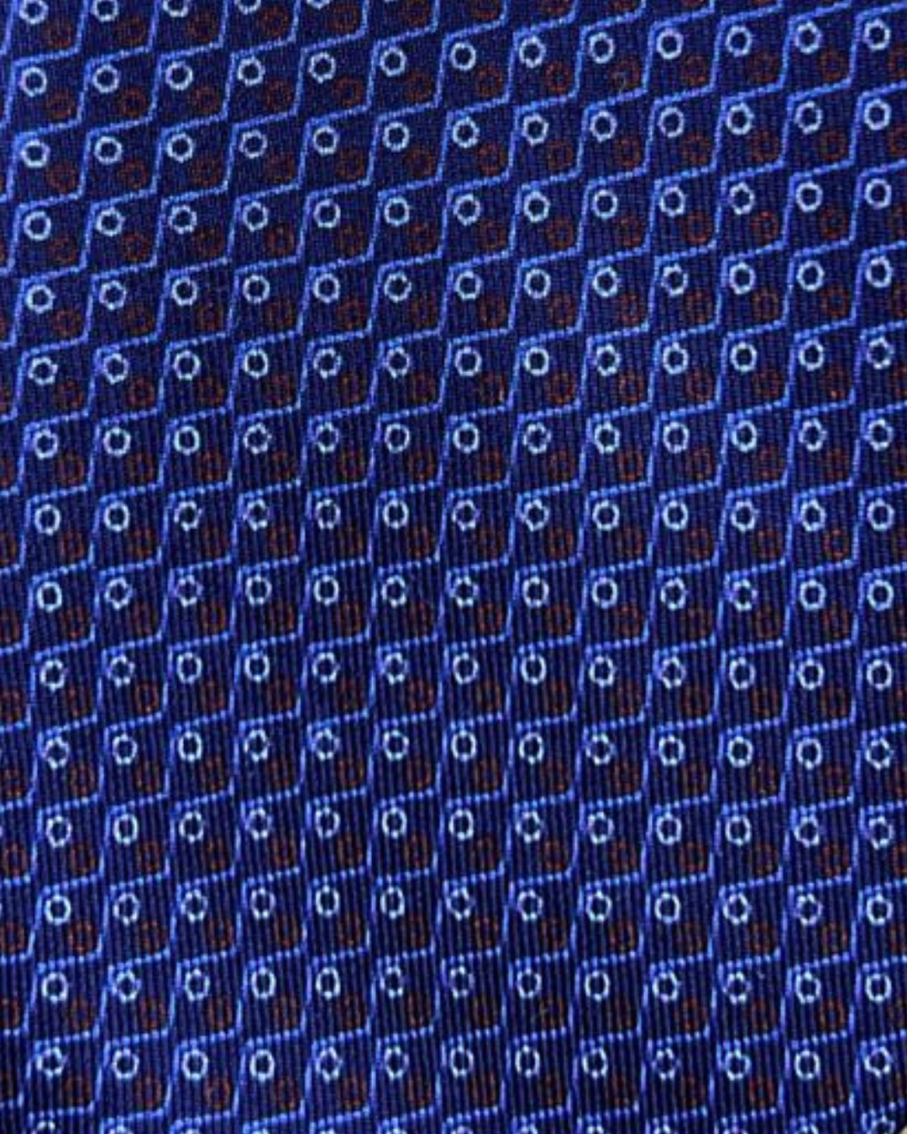Gravata Seda Roxa Zigzag e Círculos