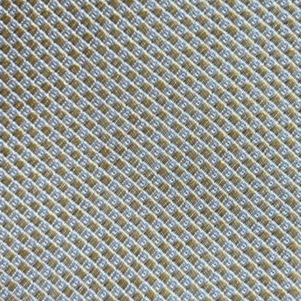 Gravata Jacquard de Seda Amarela Textura Quadrada