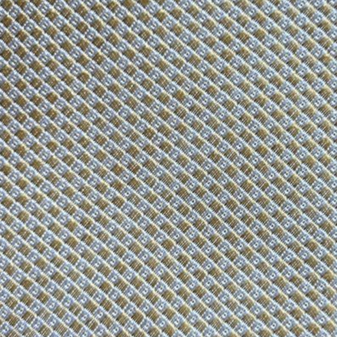 Gravata Jacquard de Seda Amarela Textura Quadrada
