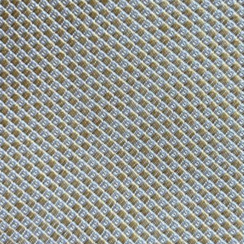 Gravata Jacquard de Seda Amarela Textura Quadrada